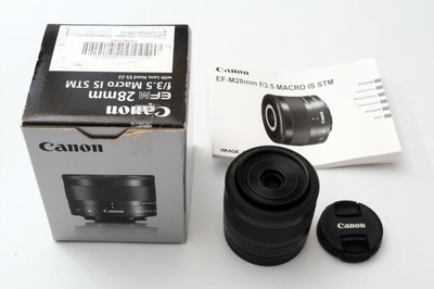 【中古】Canon EF-M 28mm F3.5 マクロ IS STM Canon EF-M 28mm f/3.5 Macro IS STM Lens - Black for sale